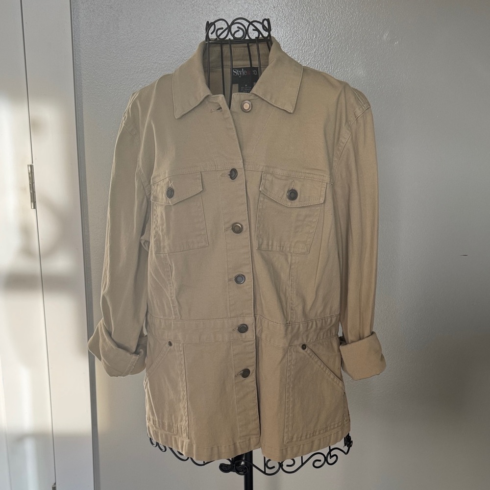 Style & Co. Beige Cotton Blend Jacket